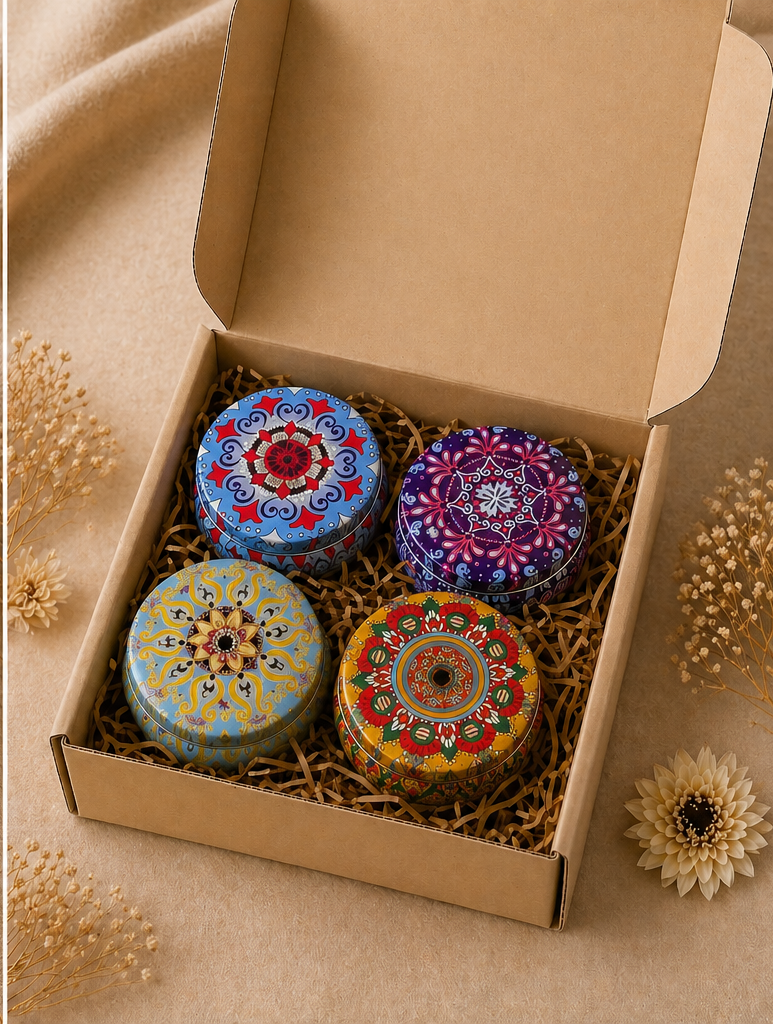 Coffret 4 Bougies Parfumées Naturelles
